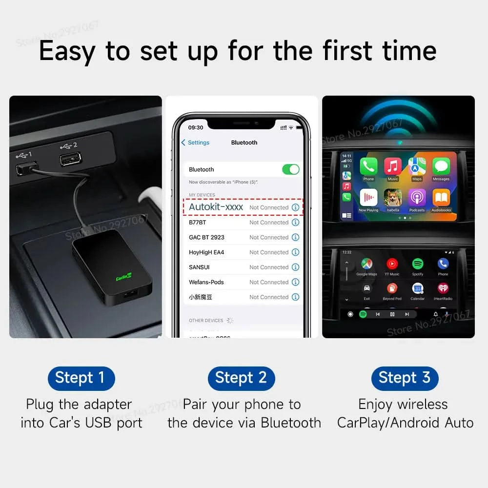 CarlinKit 5.0 4.0 Wireless CarPlay Adapter Android Auto Dongle Multi-Device Supported Wired To Wireless CarPlay Box Automatische Verbindung