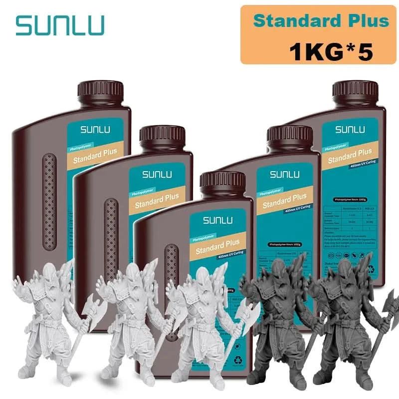 SUNLU 5KG Standard Plus/14K Standard Harz 1KG/Flasche 405nm schnellhärtendes UV-Photopolymerharz für LCD 3D-Druckermaterial
