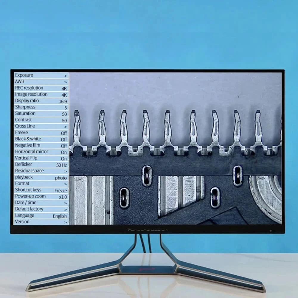 YIZHAN 4K UHD Electron Digital Microscope 1080P 60FPS Video Industrial Welding Camera 150X Lens Folding Stand for PCB Repair