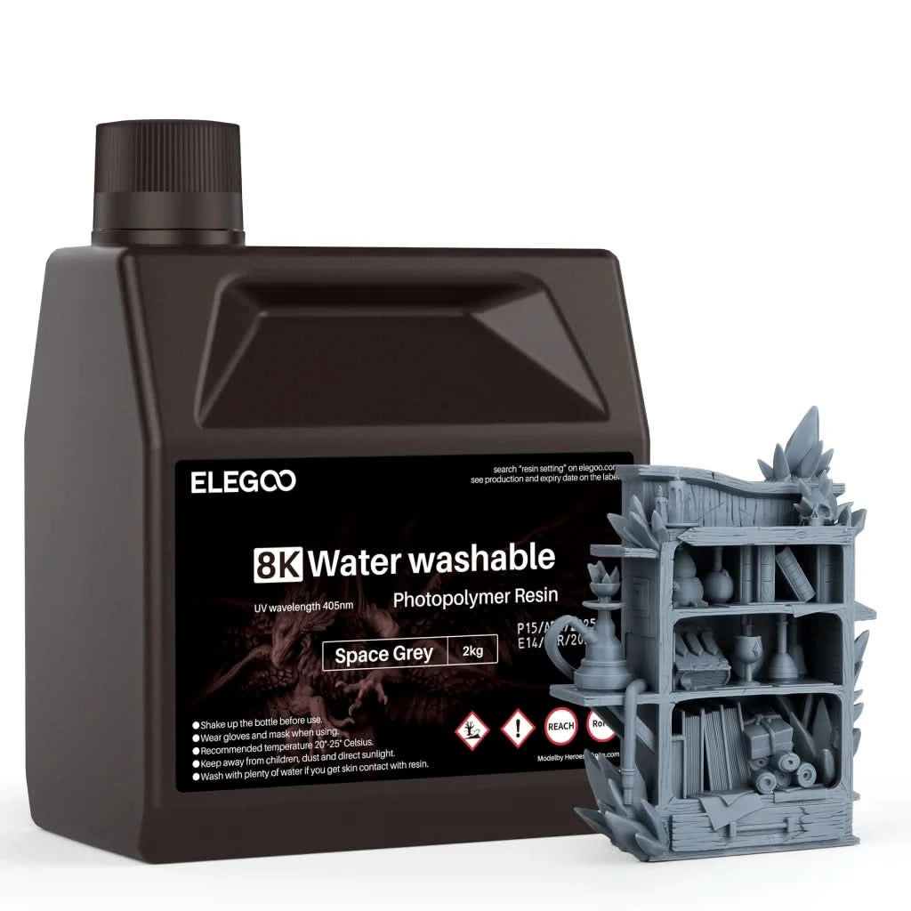 ELEGOO Water Washable 3D Druckerharz LCD UV-härtendes Harz 405nm Standard Photopolymerharz für LCD 3D-Druck 1000g 8 Farben