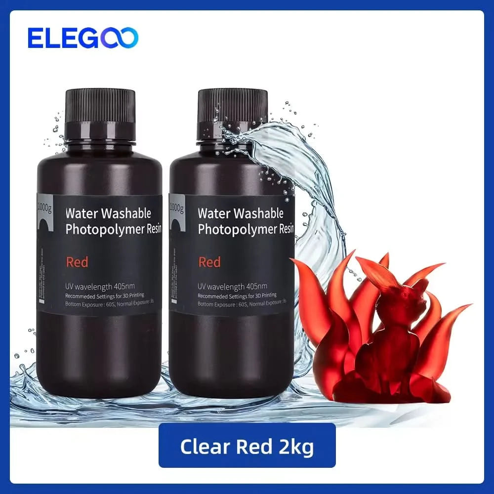 ELEGOO Water Washable 3D Druckerharz LCD UV-härtendes Harz 405nm Standard Photopolymerharz für LCD 3D-Druck 1000g 8 Farben