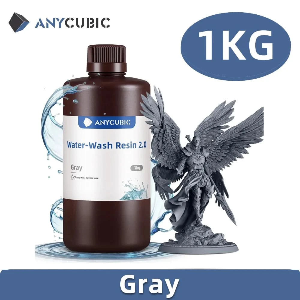 ANYCUBIC Wasserwaschbares Harz Geruchsarm Niedrige Viskosität 405nm UV-Harz für LCD-3D-Druck Hochpräzisions-3D-Druckerharz