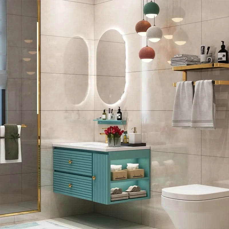 Pink Modern Large Storage Space With Side Cabinets Bathroom Cabinet With Drawers