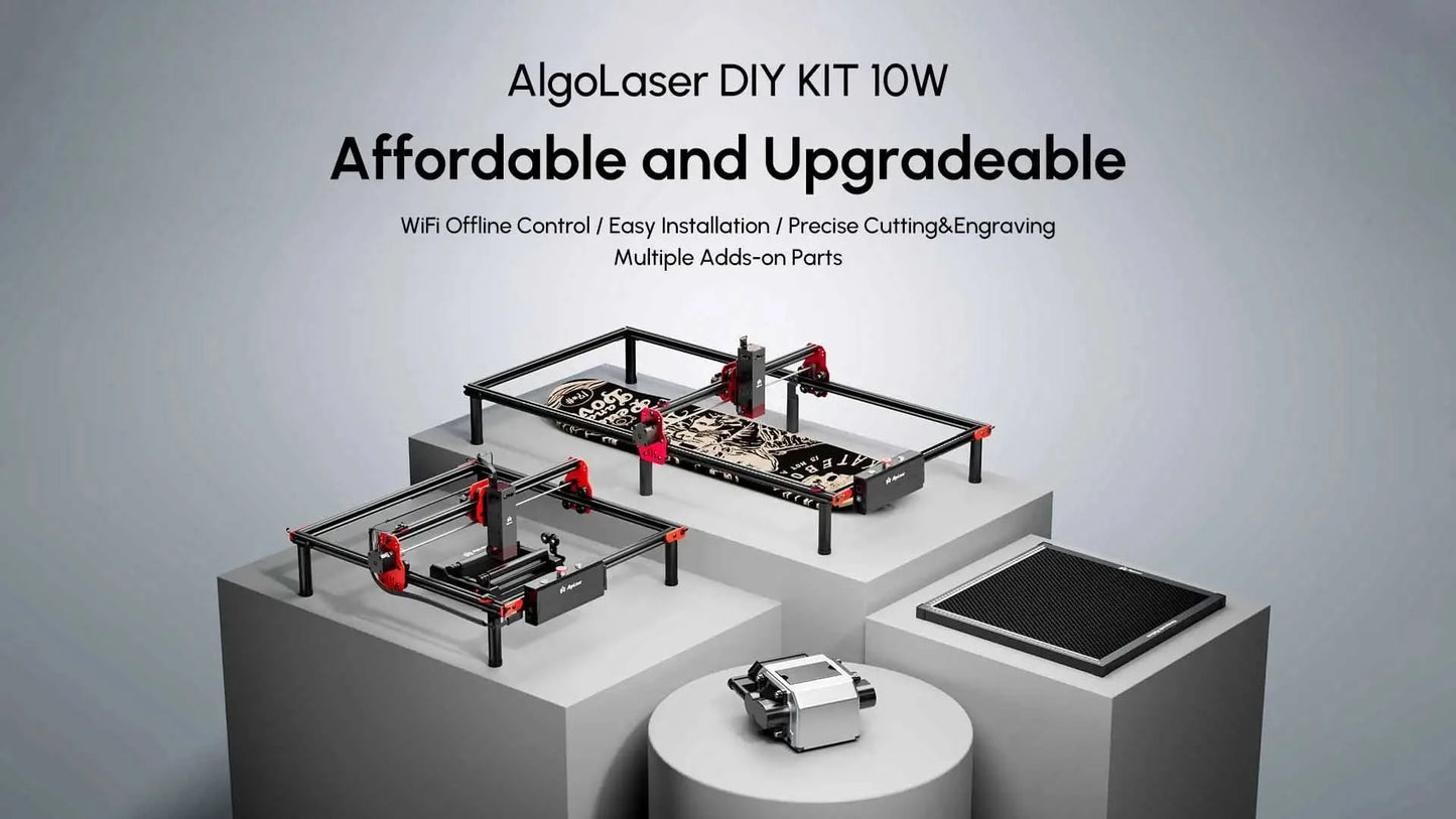 AlgoLaser DIY KIT MK2 10W Lasergravur-Schneidemaschine Touchscreen für Holz Metall 10W Ausgangsleistung Offline-Arbeit 400X435MM