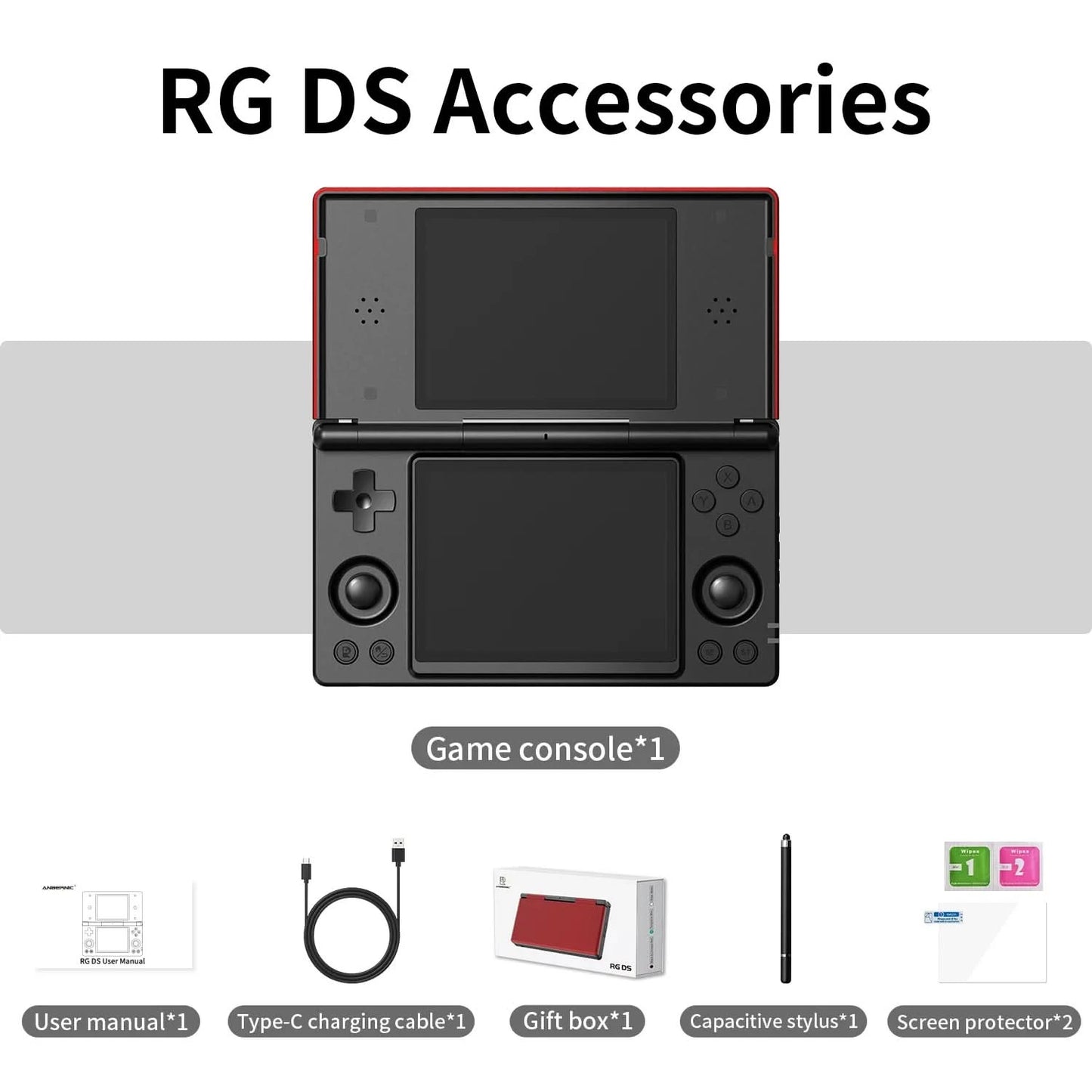 Anbernic RG DS Retro-Videospielkonsole Android 14 4 Zoll IPS Dual-Multitouch-Bildschirm Klappspielkonsole RGDS als Weihnachtsgeschenk