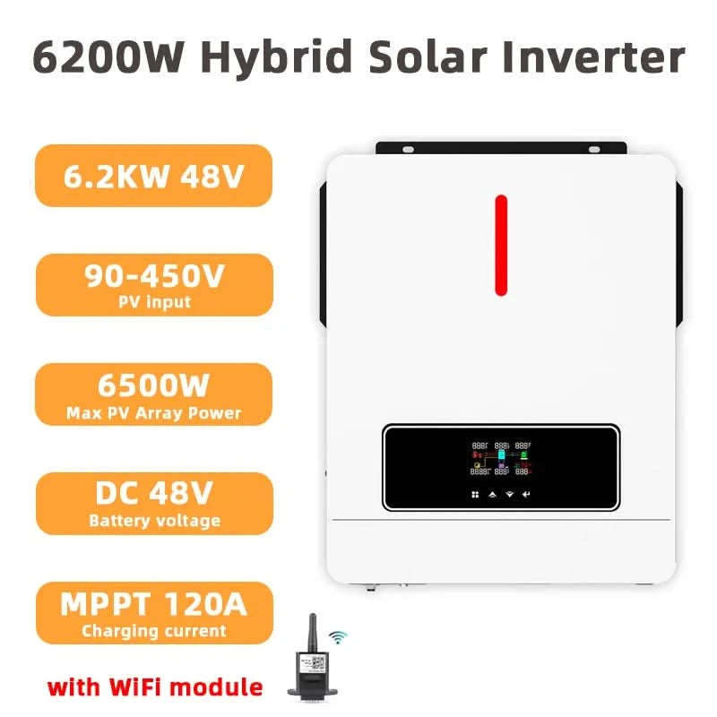 Y&H 10.2KW/6.2KW Hybrid-Solarwechselrichter Ein/Aus-Netz-Wechselrichter 48V 220V Reiner Sinuswellen-Wechselrichter MPPT 160A/120A Laderegler