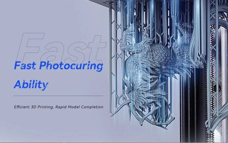 ELEGOO 3D Printer Rapid Resin LCD UV-Curing Resin 405nm Standard Photopolymer Resin for LCD 3D Printing 1000g Grey