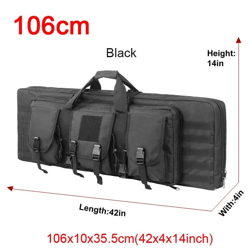 LQARMY 32 38 42 48 Zoll Taktische Doppelgewehrtasche Molle Gewehr-Tasche Scharfschützen Airsoft Gewehr-Tasche Rucksack Jagdwaffenholster