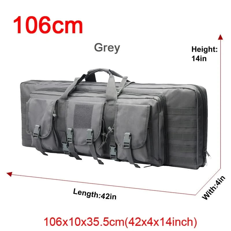 LQARMY 32 38 42 48 Zoll Taktische Doppelgewehrtasche Molle Gewehr-Tasche Scharfschützen Airsoft Gewehr-Tasche Rucksack Jagdwaffenholster