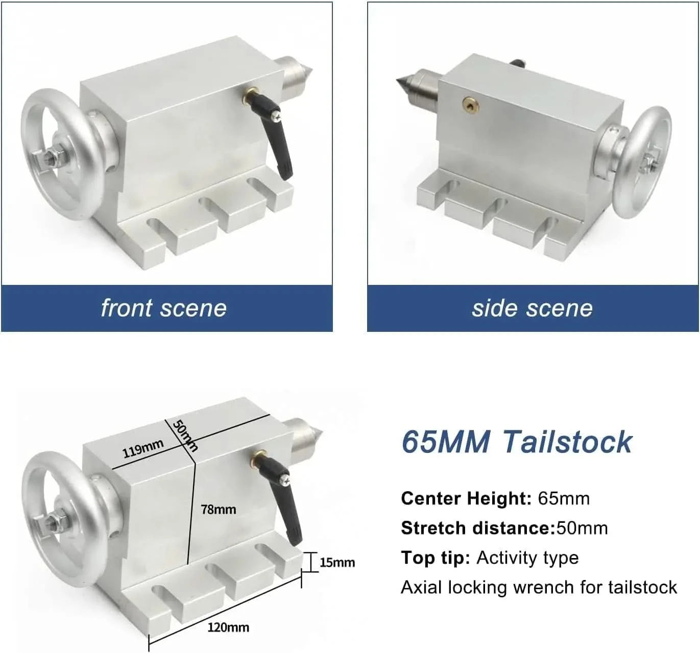 【EU&Brazil Stock】4 Axis Rotation A Axis Extend Rotary 4 Jaw 100mm K12-100 Chuck Nema23 Motor &Tailstock for Wood Metal Milling