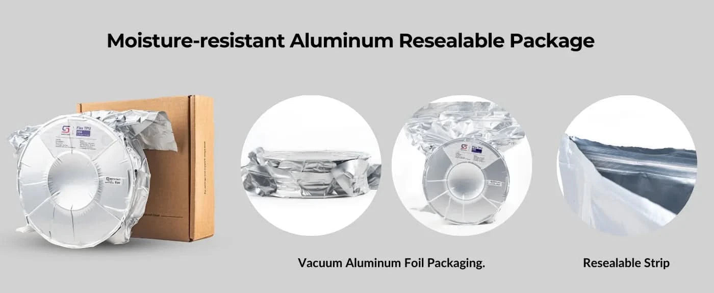 Siraya Tech Flex TPU Filament: 85A Shore, ISO 10993 zertifiziert, hohe Flexibilität und Zähigkeit, feuchtigkeitsbeständig, leicht zu drucken 1KG