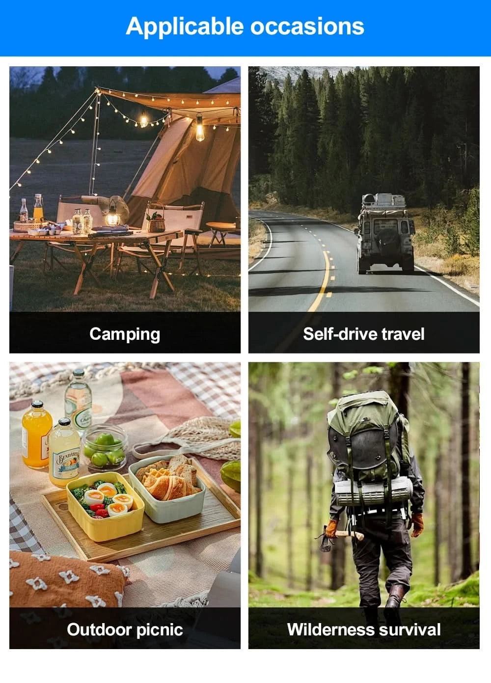 Camping Wood Stove Fire View Side Glass Portable Folding Wood Burner with Chimney Stainless Steel Tent Heater for Ice Fishing