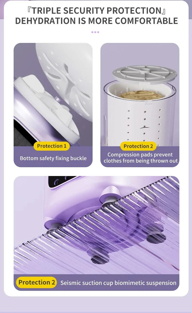 2L Wireless Mini Charging Wash in One Washing Machine Suitable for underwear, socks, pet clothes