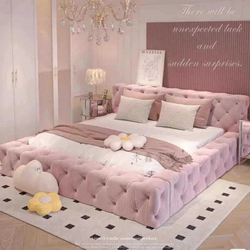 Queen Size Bed Frame European Designer Italian Girls Bed Frame Storage Wooden Cheap Muebles Para Dormitorio Nordic Furniture