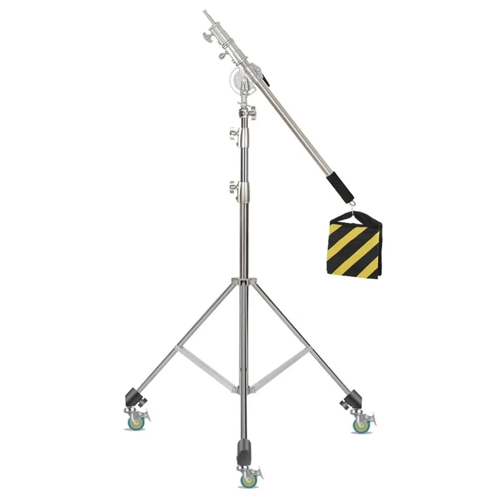 2/2.8M Edelstahl-Aluminiumlegierung Stativ Faltbares Leuchtenstativ Stativ Fotografie C-Stand für Spotlicht Softbox Fotostudio