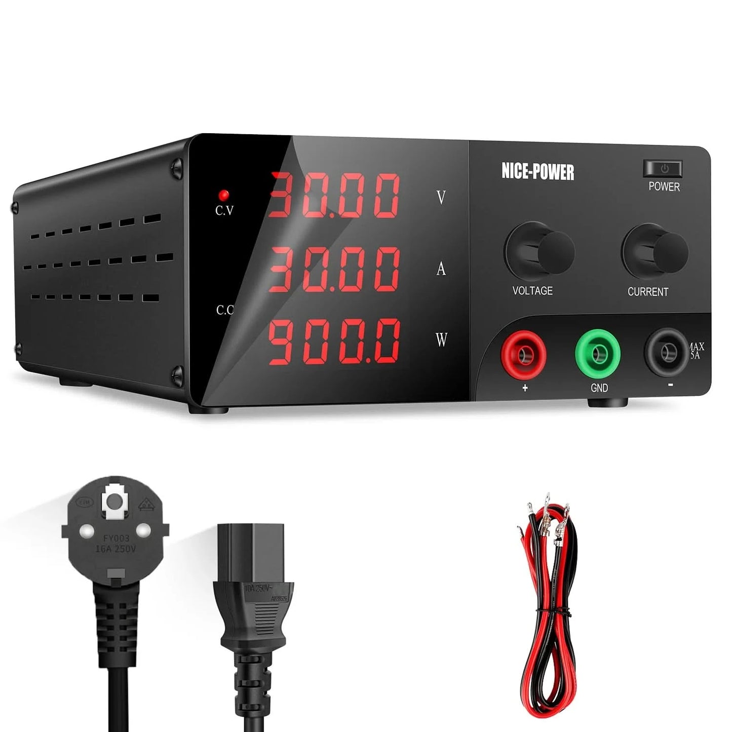 60V 20A Einstellbares Gleichstromnetzteil 30V 30A Labornetzgerät Stabilisiertes Netzteil Spannungsregler Hochleistungsnetzteil