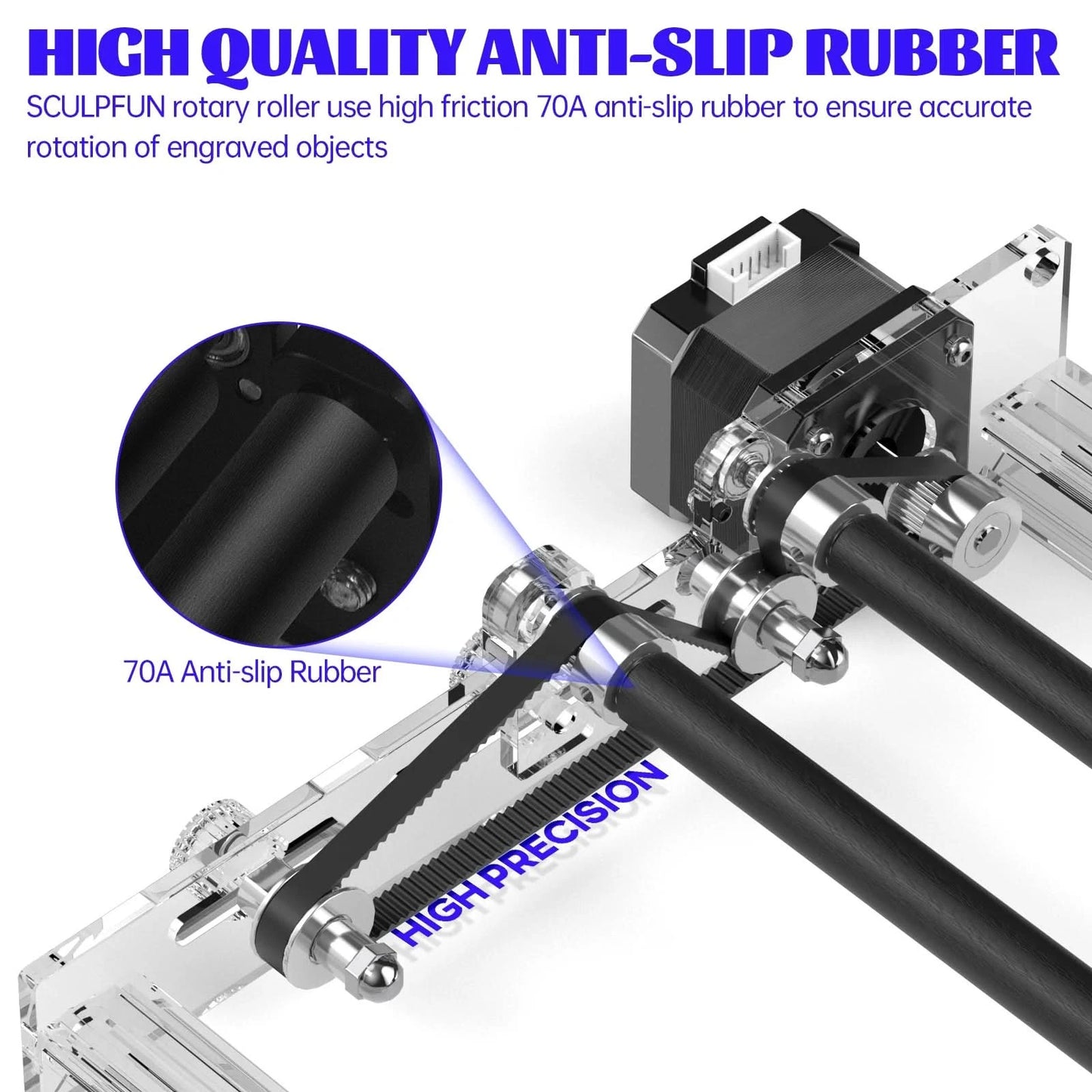 SCULPFUN S9/S10 Laser-Rotationsgraviermaschine Y-Achsen-Rotationswalze für 6-150 mm Gravur von zylindrischen Objekten, 360° drehbar