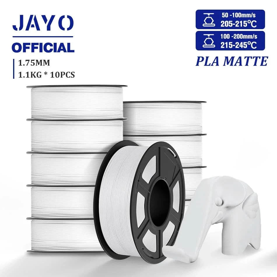 JAYO 3D Filament 1.75mm PLA / PLA Plus / PLA Meta/ Seiden-PLA+/PLA Matt 3D-Drucker-Filament 1.1KG Für FDM Multicolor Set 10 Rollen