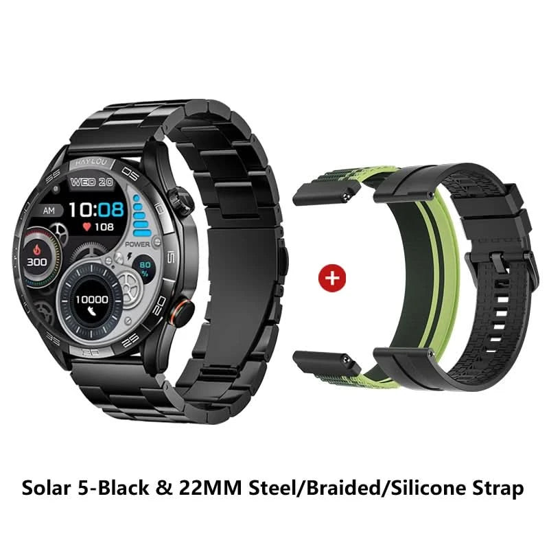 HAYLOU Solar 5 Smartwatch mit Sprachanrufen 1.58'' AMOLED Display 60Hz Smart Watch 24H Gesundheitsüberwachung Sport-Smartwatch für Herren