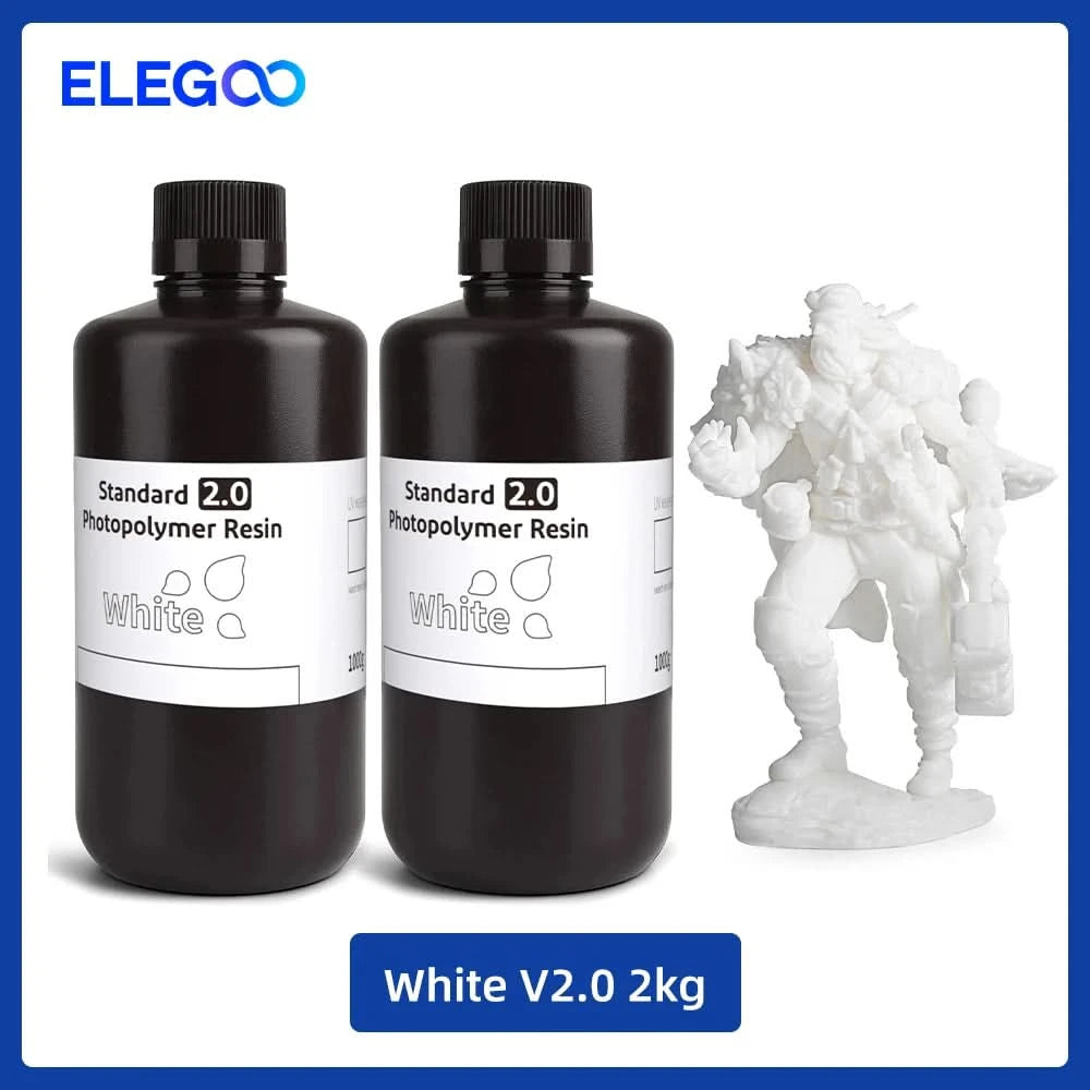 ELEGOO 3D Printer Resin LCD UV-Curing Resin 405nm Standard Photopolymer Resin for LCD 3D Printing 1000g Black Grey White Skin