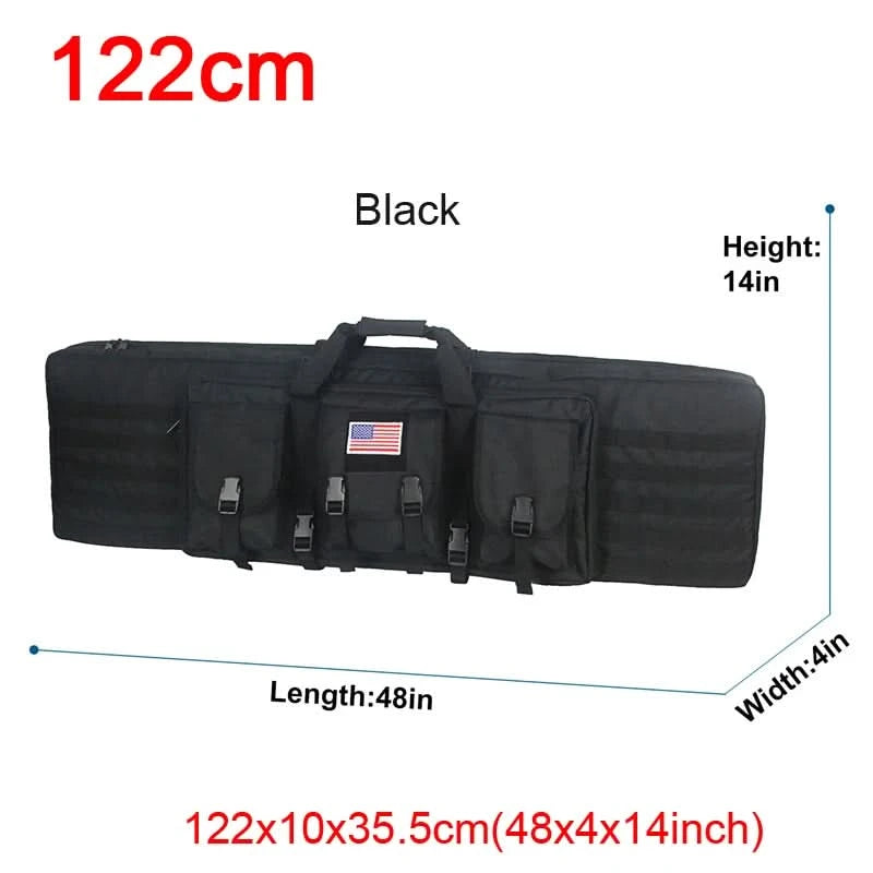 LQARMY 32 38 42 48 Zoll Taktische Doppelgewehrtasche Molle Gewehr-Tasche Scharfschützen Airsoft Gewehr-Tasche Rucksack Jagdwaffenholster