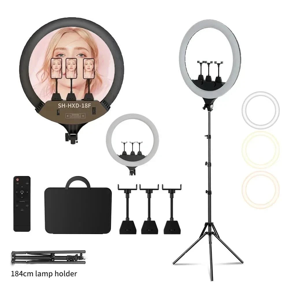 SH 45cm 18 Zoll Ringlicht mit Stativ USB-Lade-Selfie-LED-Lampe Dimmbares Fotolicht für Fotografie Studio