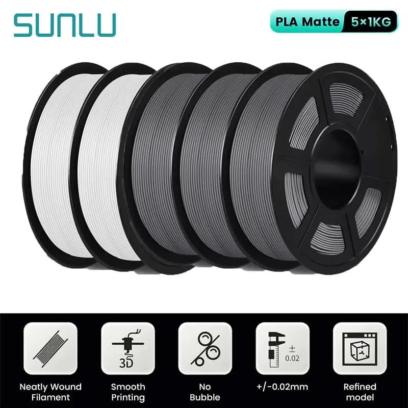 SUNLU 5KG 3D Filament High Speed PLA/PLA META/APLA/PLA MATTE 1.75mm 5Roll 1KG 3D Printer Filament for 3D Printer