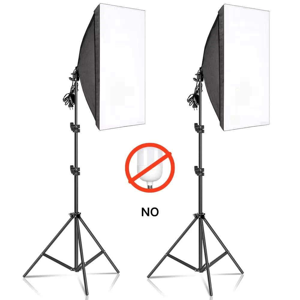 Studio-Kit Foto Softbox Lichtbox Beleuchtung Einzelne Led-Lampe mit Stativ Fotografie Shooting Soft Box Blitz E27 Zubehör
