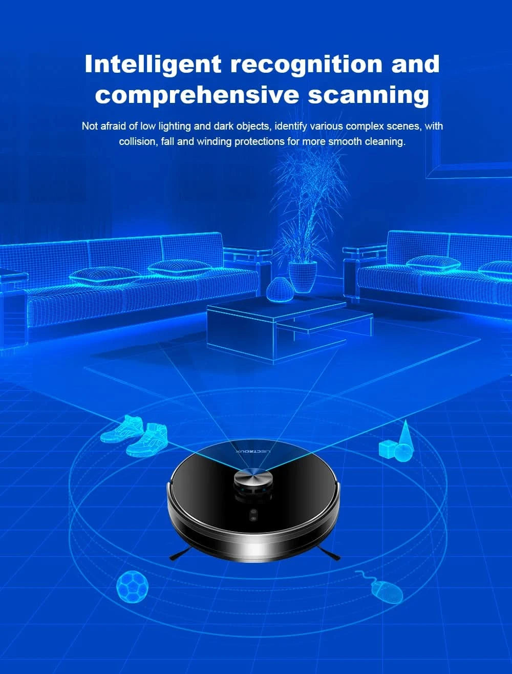 Liectroux/LILIN X6 Robot Vacuum Cleaner,Laser System,6500Pa,Smart Home Appliance,Restricted Area Map,Zone Cleaning for Carpet