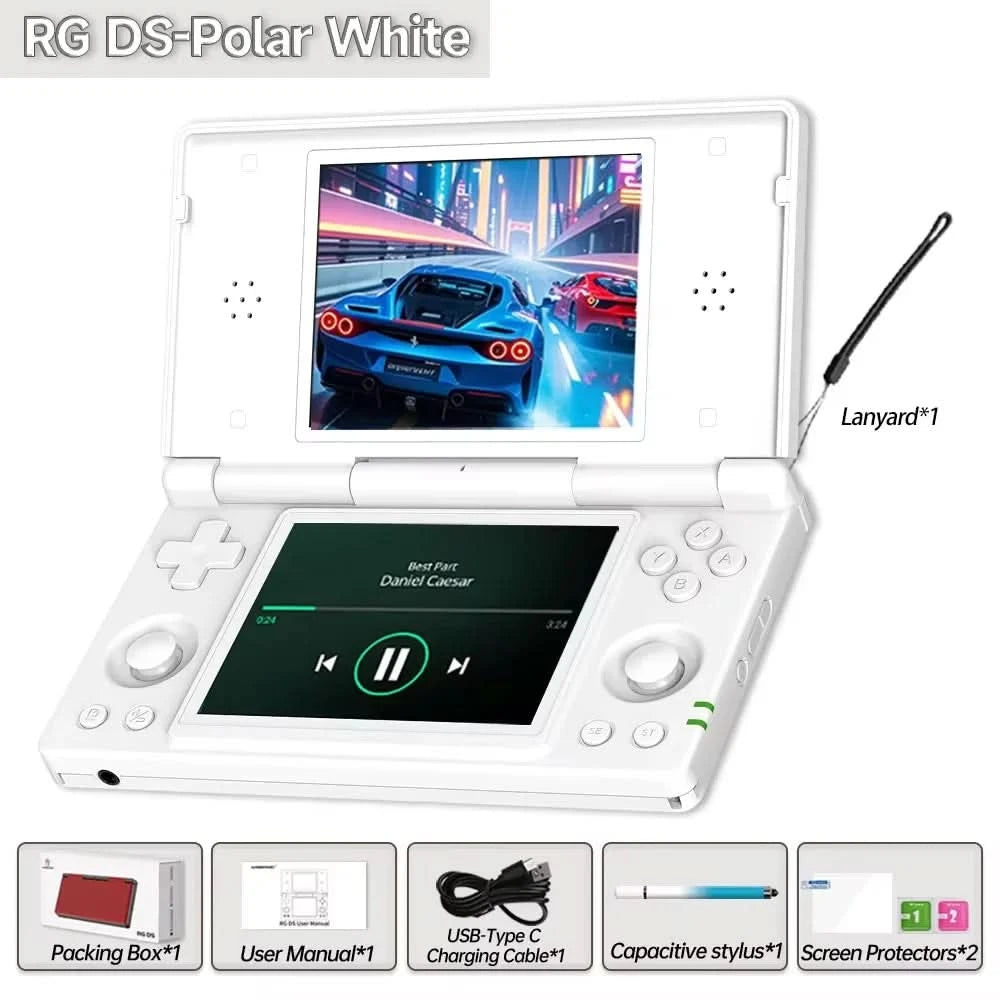 ANBERNIC RG DS Handheld-Spielekonsole 4" IPS Multi-Touchscreen Android RK3568 64-Bit 4000mAh Dual-Screen Flip-Videospieler