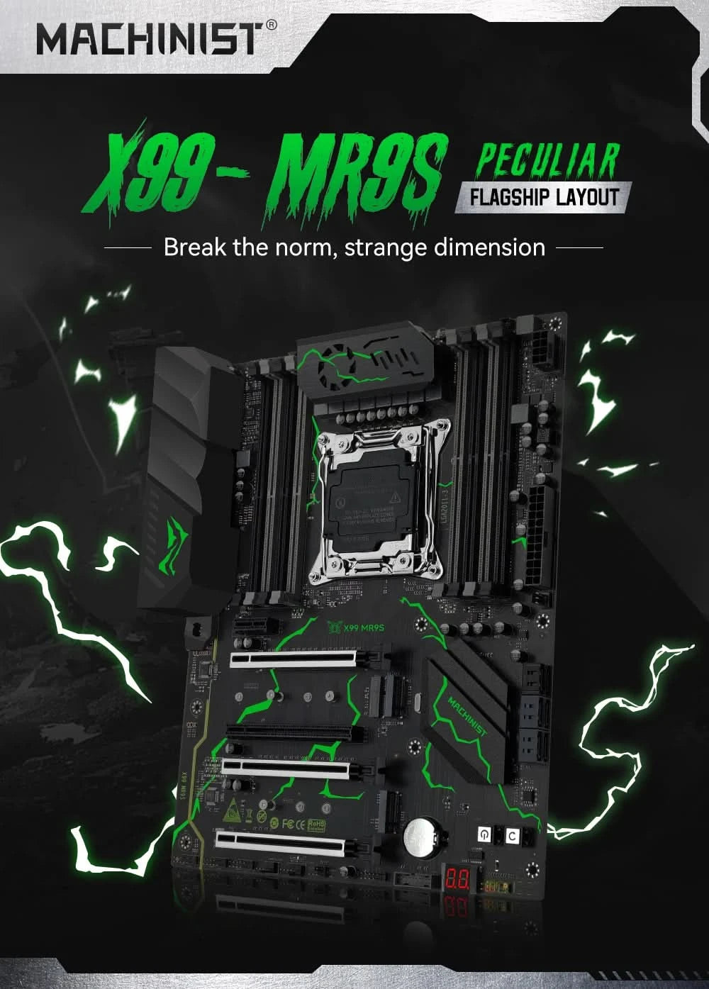 MACHINIST X99 MR9S motherboard ATX LGA 2011-3 Support Xeon E5 V3/V4 series CPU DDR4 four channel NVME M.2 USB 3.0