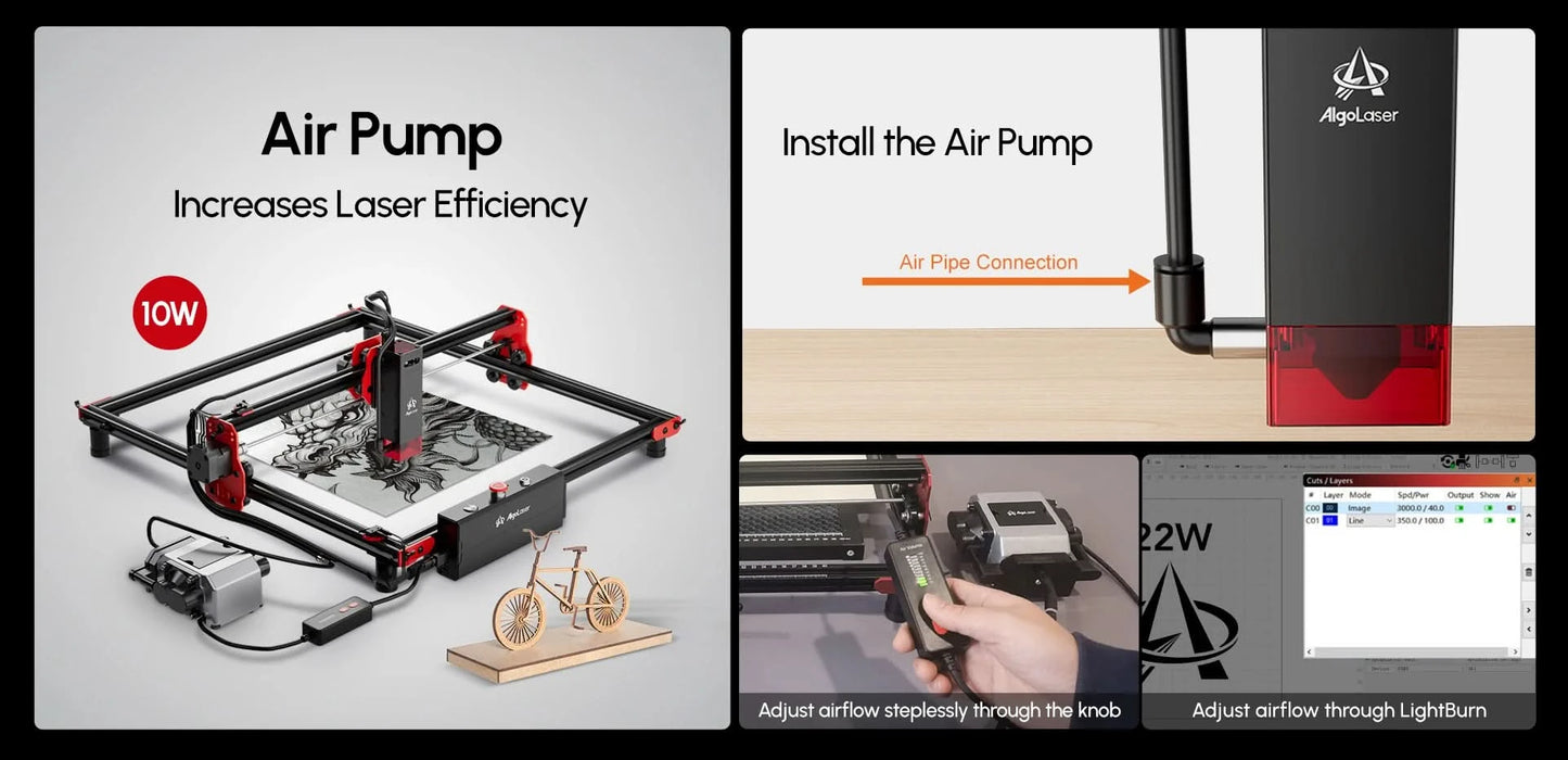 Algolaser Engraver Raiser Raised Footpads Air Pump Extension Kits Honeycomb Tables Spare Parts Suitable for AlgoLaser Engraver