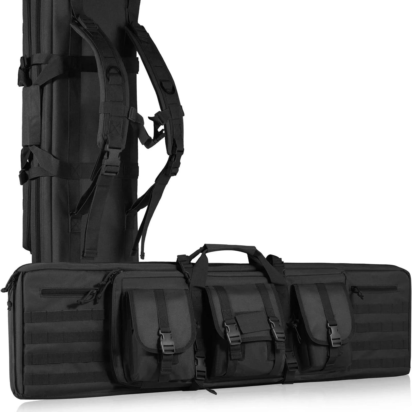 VEVOR Gewehrtasche 36/42 Zoll taktische Doppel-Langwaffentasche weiche Gewehrhülle mit abschließbarem Reißverschluss für zwei 34"/40" Gewehre & 2 Pistolen