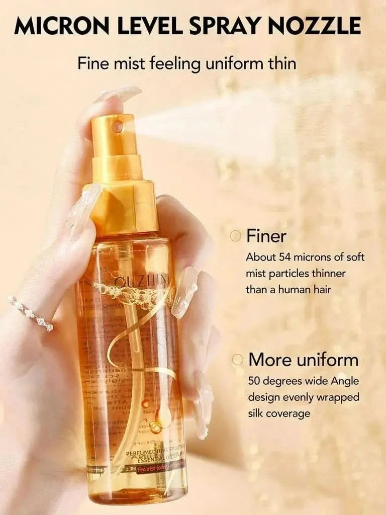 Tiefenpflegendes Haaröl-Spray kann den Glanz erhöhen und die Haarregeneration sowie Schäden verbessern, Duft