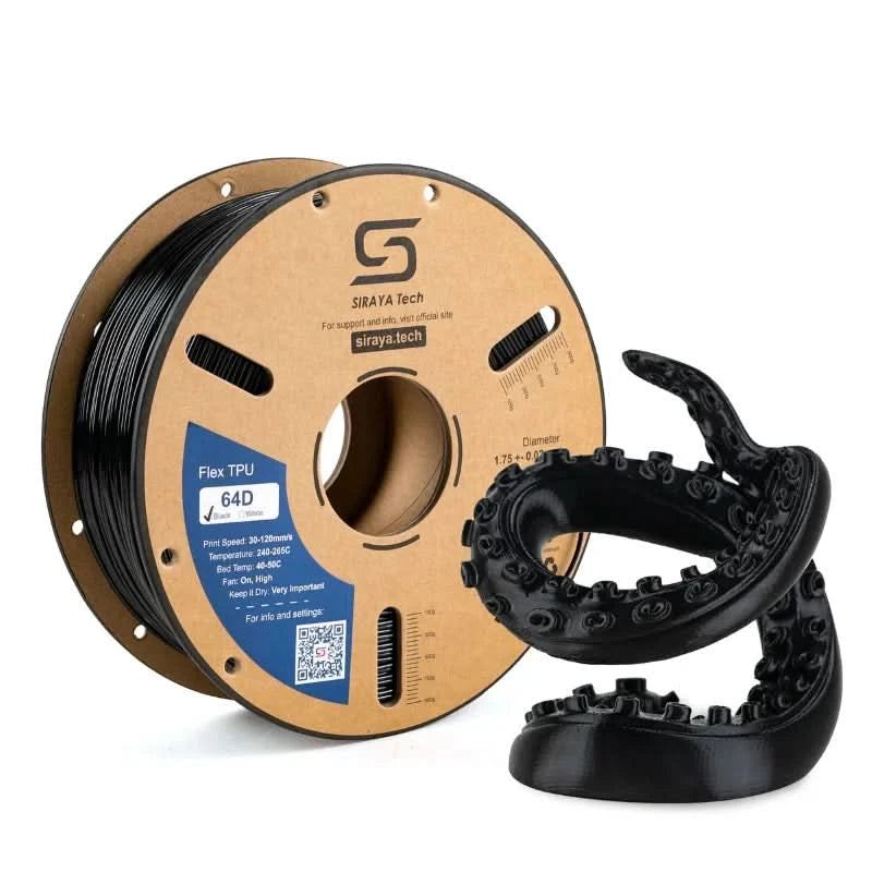 Siraya Tech Flex TPU Filament: 85A Shore, ISO 10993 zertifiziert, hohe Flexibilität und Zähigkeit, feuchtigkeitsbeständig, leicht zu drucken 1KG