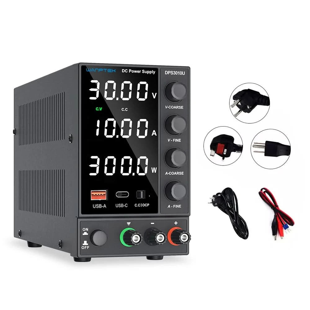 Wanptek Einstellbares Gleichstromnetzteil 30V 10A 60V 5A Labornetzgerät Stabilisiertes Netzteil Spannungsregler Schalter 220V