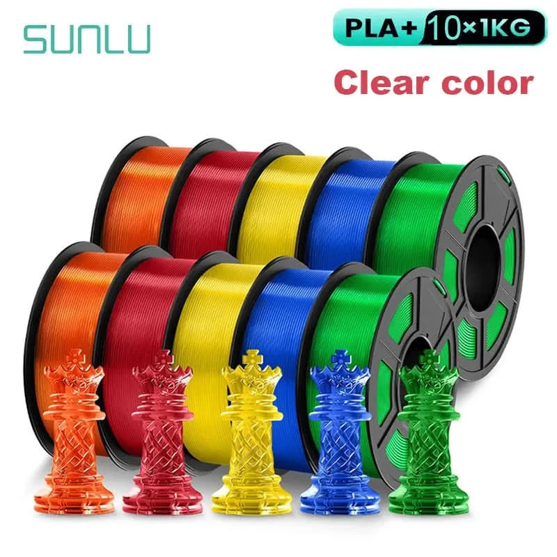 SUNLU 10KG 3D Filament PLA/PLA PLUS/PETG/Easy ABS Filament 1.75mm 10 Rollen 1KG sauber gewickeltes 3D-Drucker-Filament für 3D-Drucker