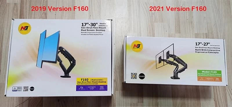 Weiße Dual-Monitorhalterung 17-30 Zoll, Halterung Belastbarkeit 2-9 kg pro Arm, NB F160