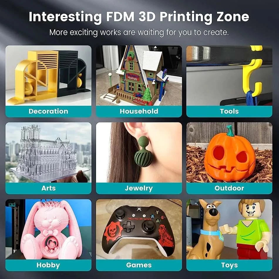 JAYO PLA Filament 1,75MM 10 Rollen/Set PLA 3D-Druckerfilament Multicolor für FDM 3D-Drucker Sauber gewickelte 3D-Druckmaterialien