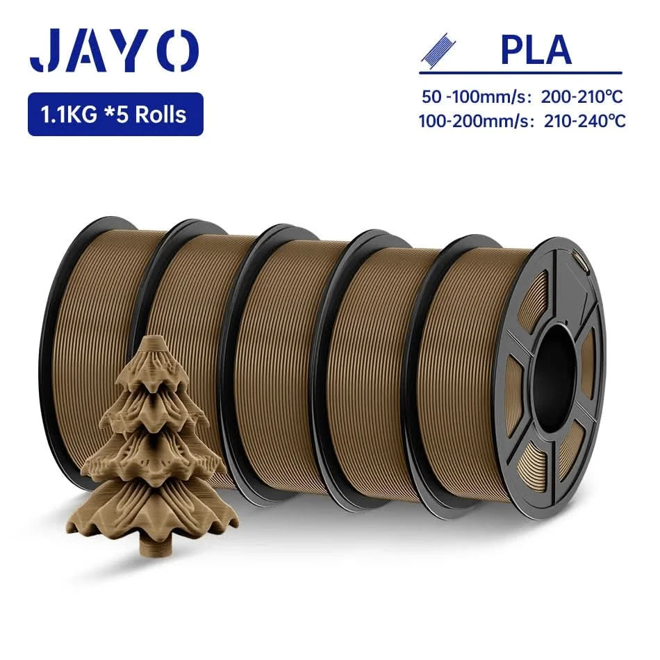 JAYO PLA Filament 1.75MM 5Rolls 3D Printer Filament PLA 100% No Bubble for FDM Coloful 3D Printing Material DIY Gift