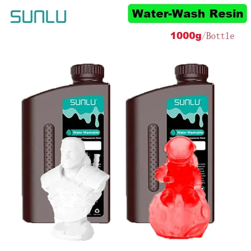 SUNLU 2KG Wasserwaschbares / Wasserwaschbares ABS-Harz Harz 1000G/Flasche 405nm Schnelles UV-härtendes Photopolymerharz für LCD-3D-Druck