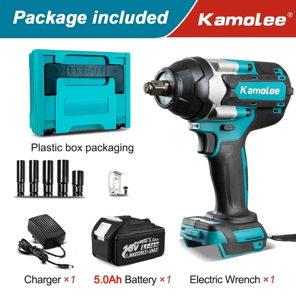 【1800N.m】Kamolee DTW700 Electric Impact Wrench 1800 N.m High Torque 1/2 Inch Automobile maintenance