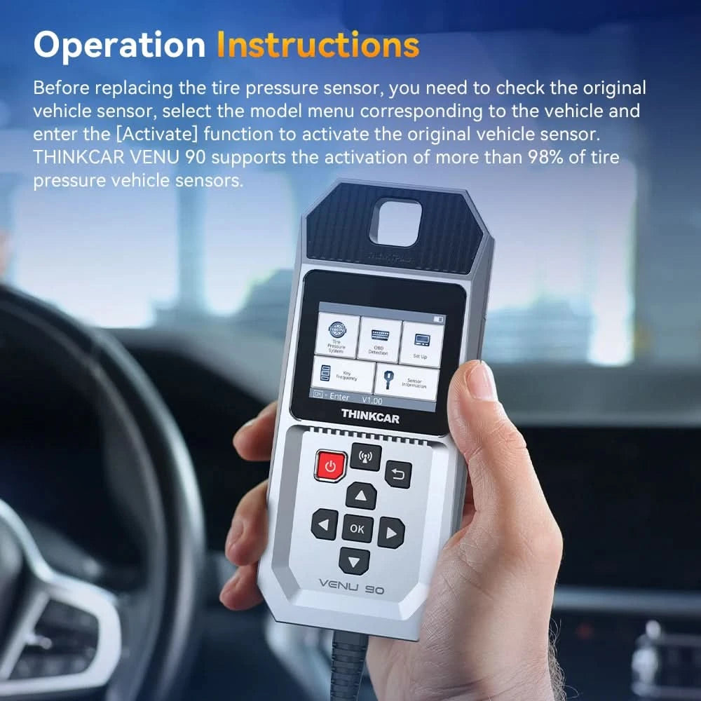 THINKCAR VENU 90 Car Tire Pressure Monitor WIFI Programming Diagnostic Tool Activate All Sensor Work On 315 433MHz DTCs