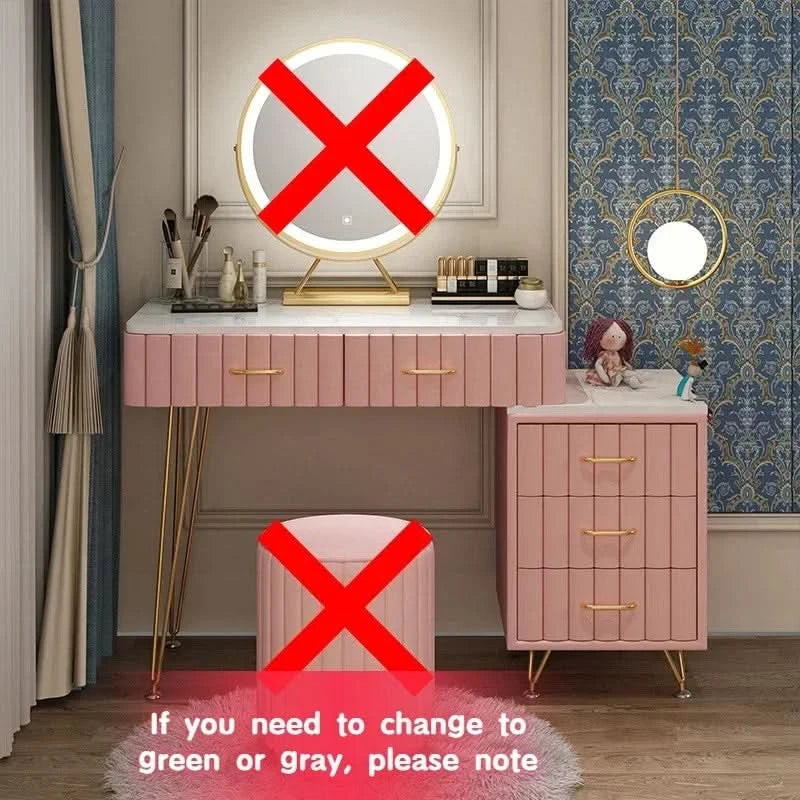 Modern Drawers Dressing Table Makeup Mirror Service Girl Pink Computer Vanity Table Living Room Vestidores Postmodern Furniture