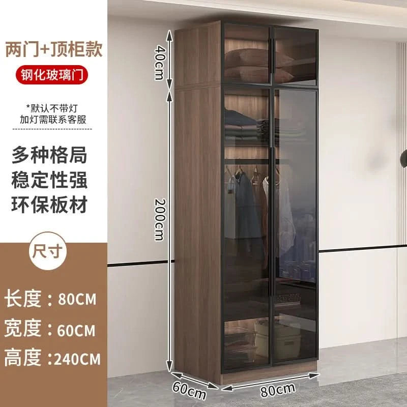 Glass light luxury corner cloakroom wardrobe Double clothes closet cabinets and wardrobes Cabinet dressing clothe home furniture
