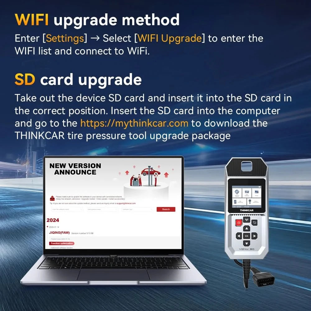 THINKCAR VENU 90 Car Tire Pressure Monitor WIFI Programming Diagnostic Tool Activate All Sensor Work On 315 433MHz DTCs