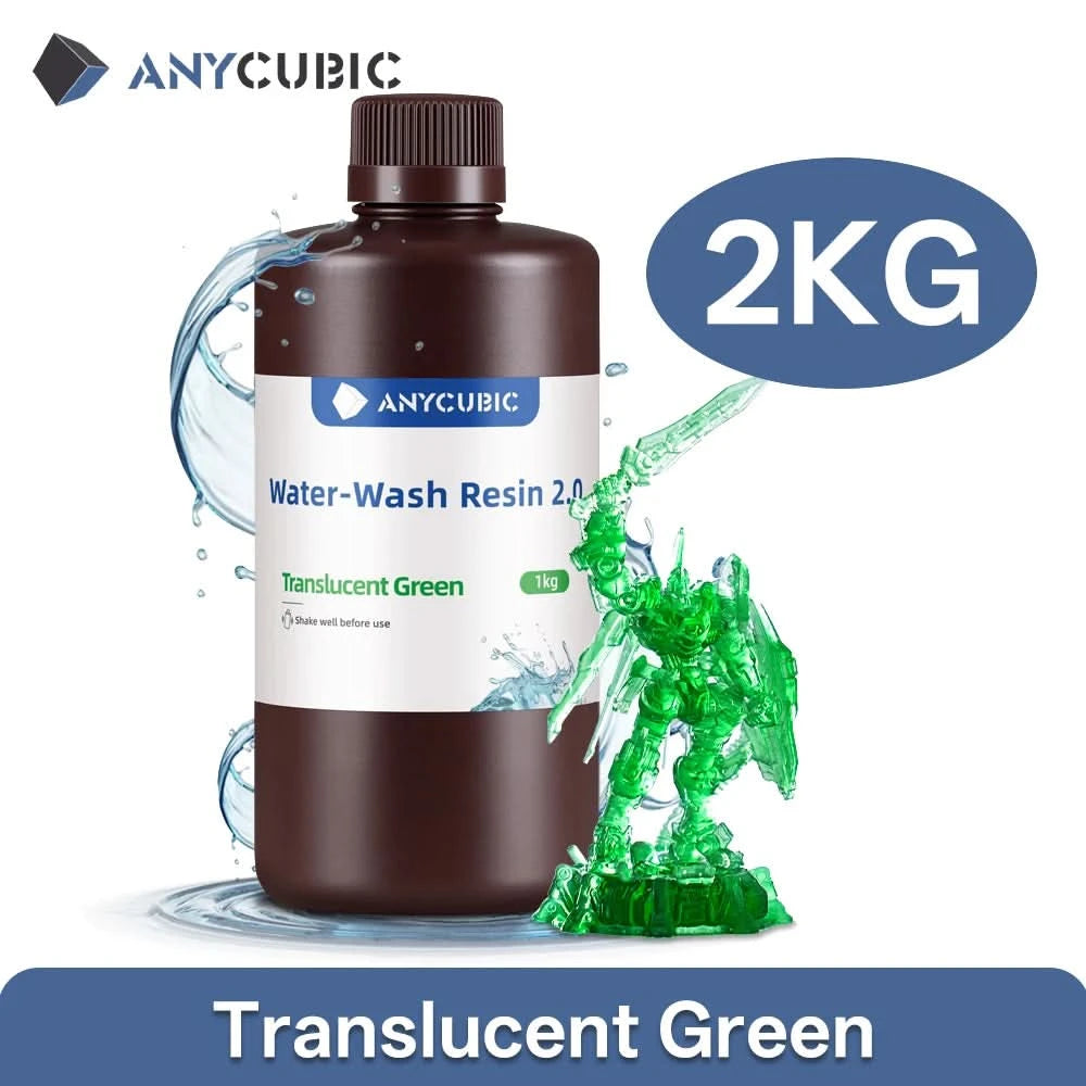 ANYCUBIC Wasserwaschbares Harz Geruchsarm Niedrige Viskosität 405nm UV-Harz für LCD-3D-Druck Hochpräzisions-3D-Druckerharz