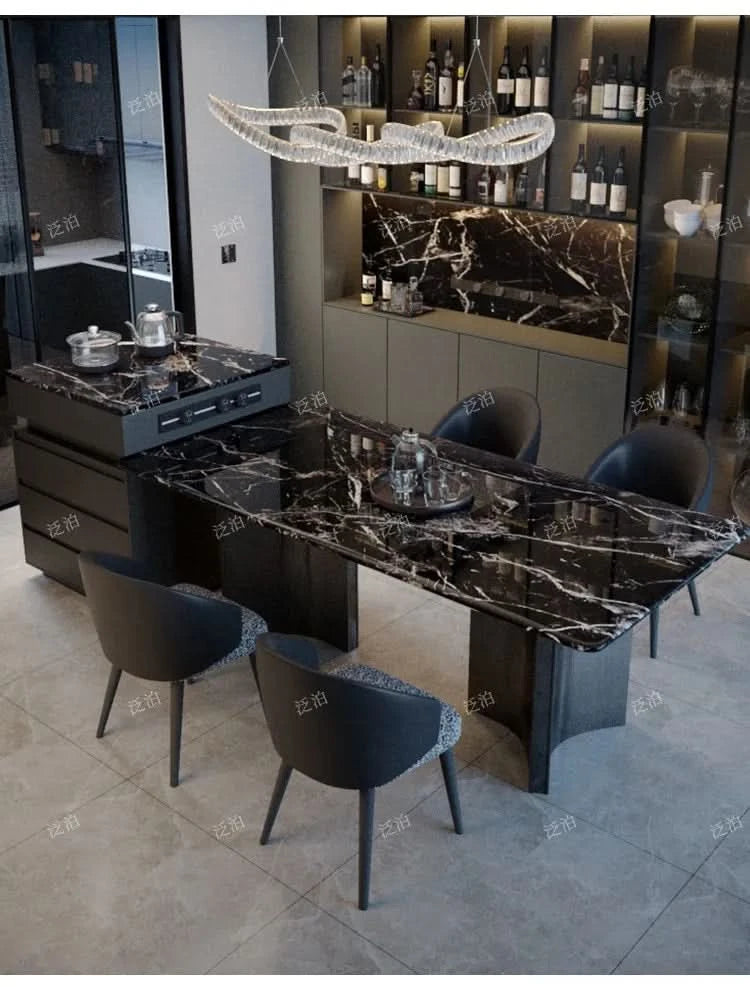 Marble Kitchen Dining Table Wall Lounge Designer Restaurant Modern Dining Table Luxury Study Mesas De Comedor Kitchen Furniture