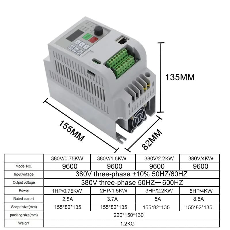 380V Or 220V Economical VFD Variable Frequency Drive Converter Inverter 1.5/2.2/3.7/4/5.5/7.5/11 KW Motor Speed Controller