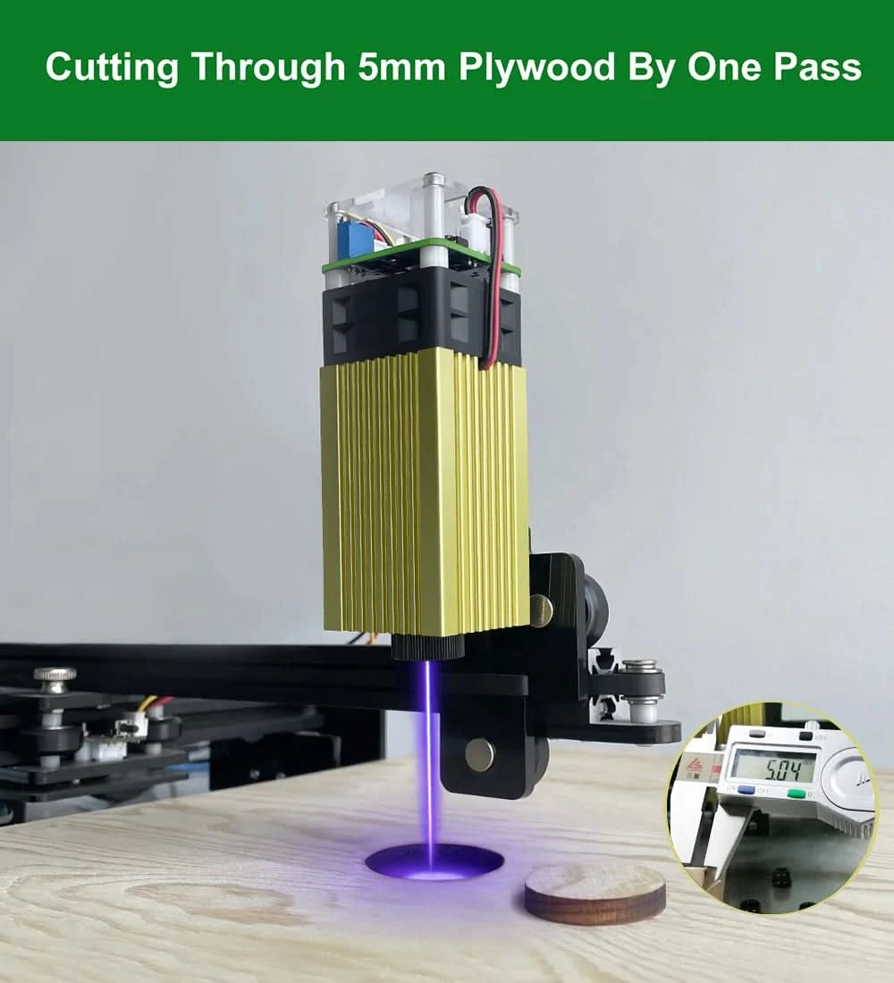 LASER TREE Lasermodul 4W 5W 10W optische Leistung mit Air Assist Laserkopf 450nm TTL Blaulicht Graveur Schneiden Holz DIY Werkzeuge